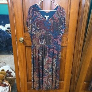 CJ Banks Multicolor Floral Midi Dress NWT